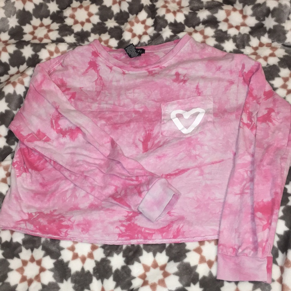 Pink tie-dye long sleeve